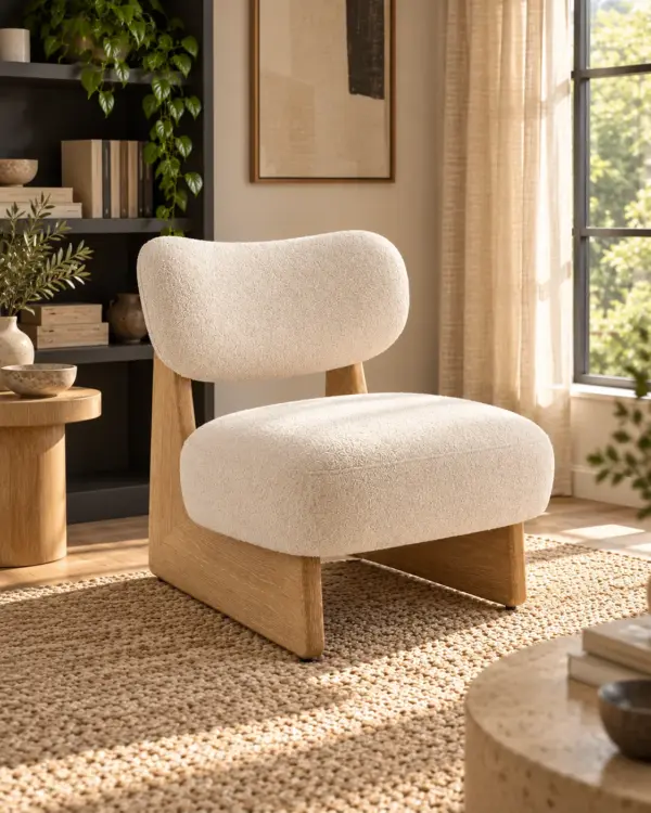 Bouclé Accent Chair — Alternate Bouclé Accent Chair in alternate scene