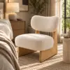 Bouclé Accent Chair — Editorial Bouclé Accent Chair in editorial scene