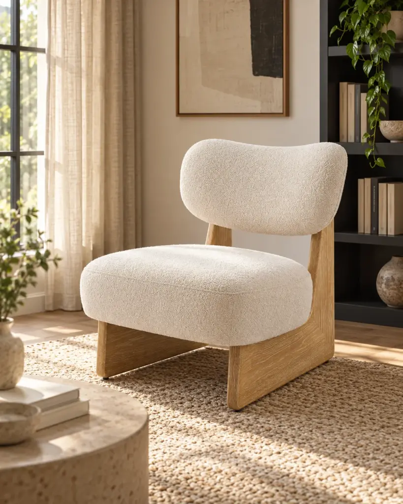 Bouclé Accent Chair in primary scene