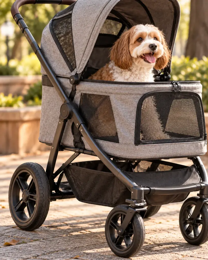 Foldable Pet Stroller in detail scene