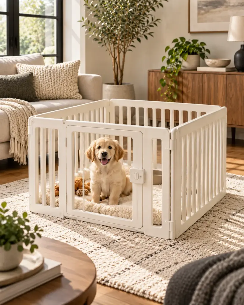 Indoor Pet Playpen in editorial scene