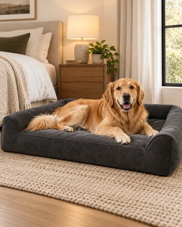 Large Orthopedic Dog Bed — Editorial Large Orthopedic Dog Bed in editorial scene