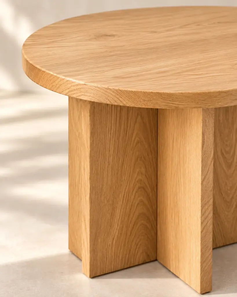 Modern Oak Side Table in detail scene