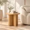 Modern Oak Side Table — Editorial Modern Oak Side Table in editorial scene