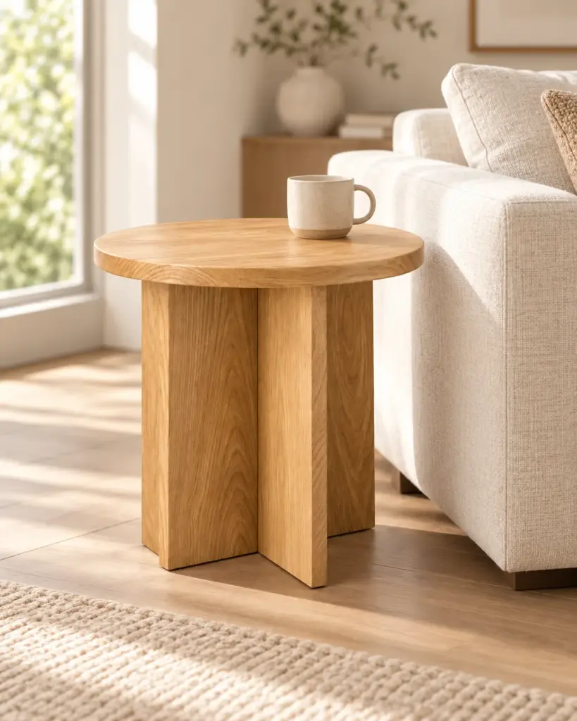 Modern Oak Side Table in primary scene