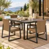 Modern four-seat patio dining set in an outdoor space