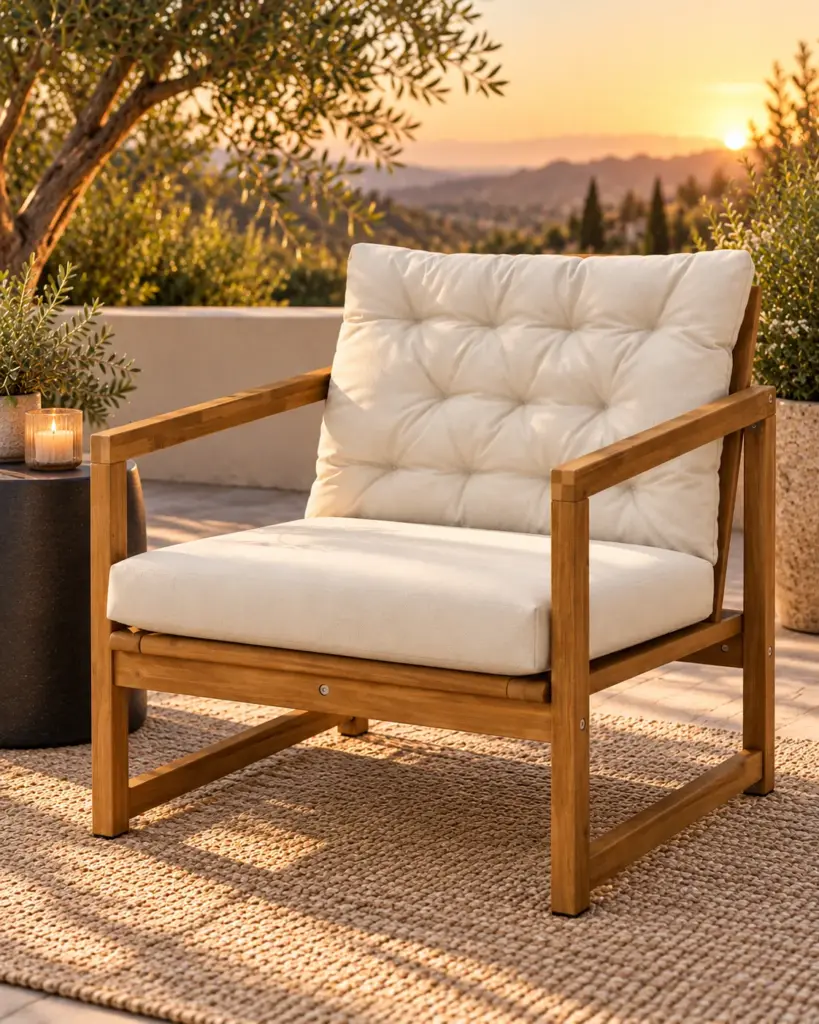 Outdoor Lounge Chair in editorial scene