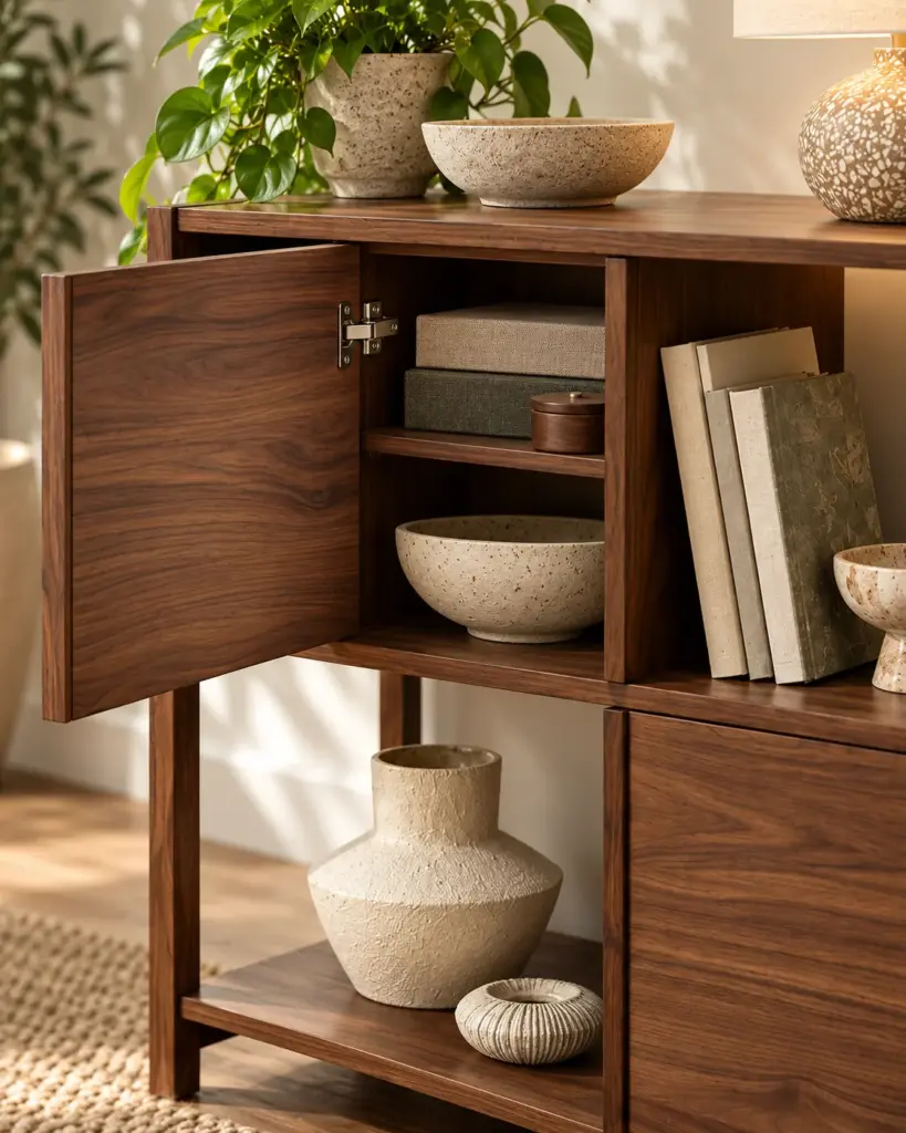 Walnut Storage Cabinet in detail scene
